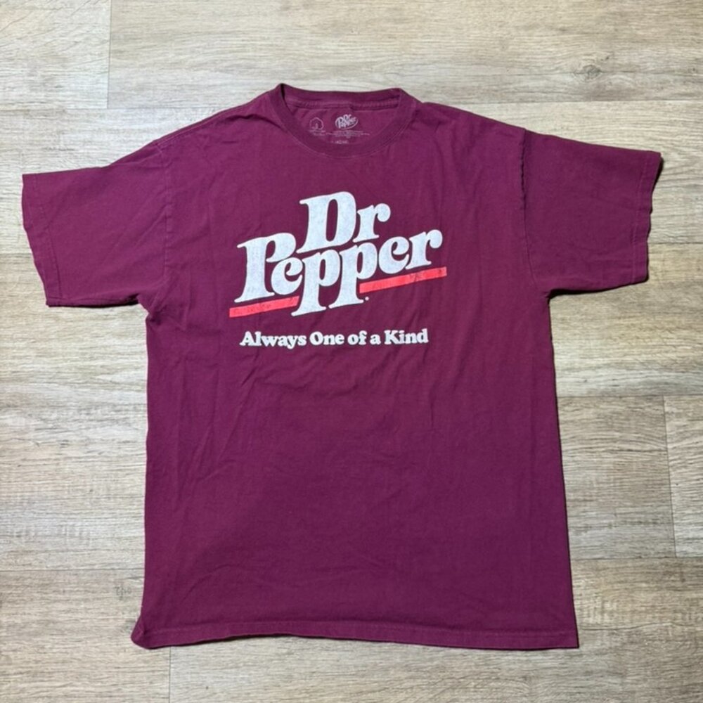 Dr. Pepper Burgundy 100% Cotton T-shirt Size Large